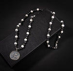 Erkek Kolyesi Havlit-hematit Doğal Taş Gümüş Tasarım Kolye