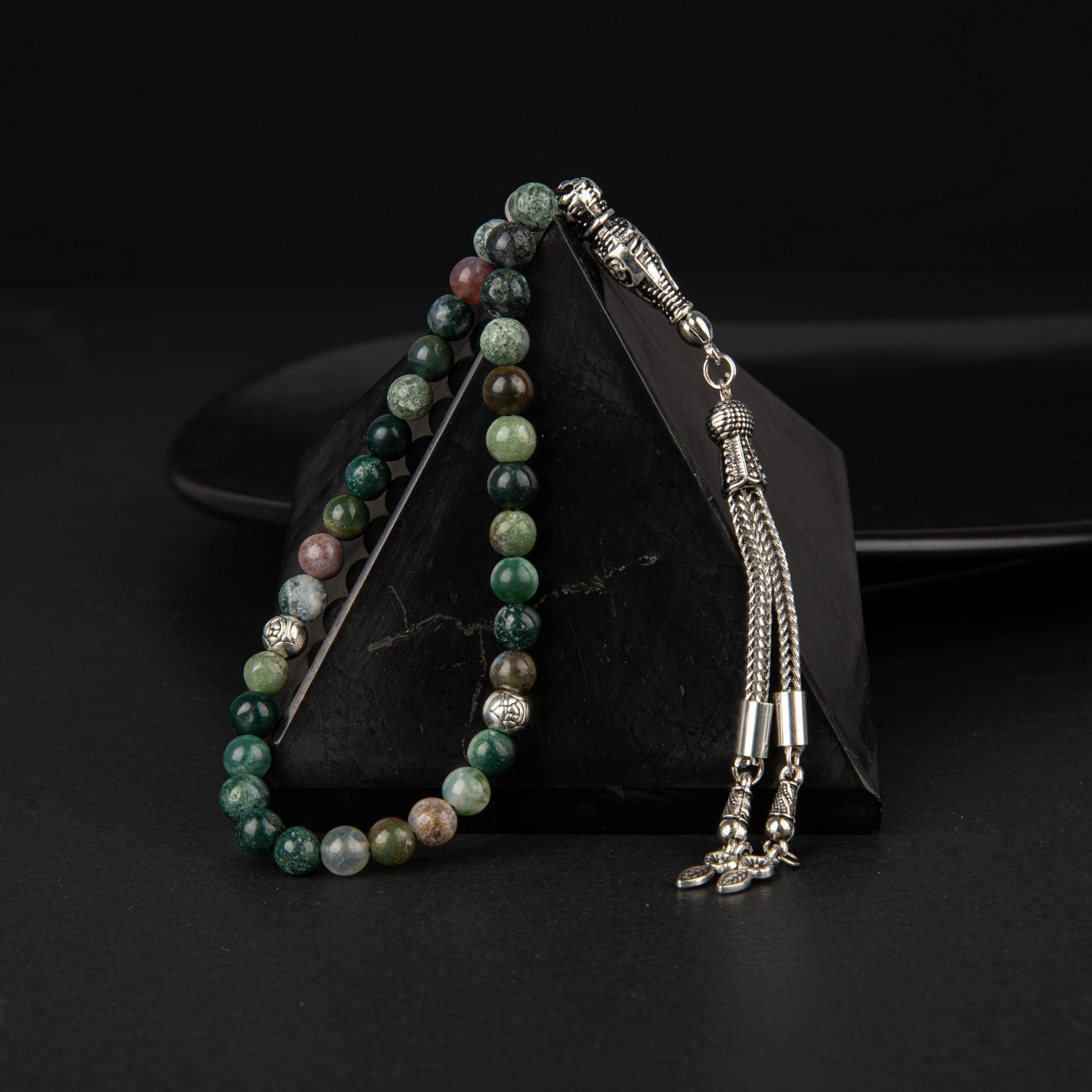 Hint Akiği Doğal Taş Tesbih 33lük - 6mm