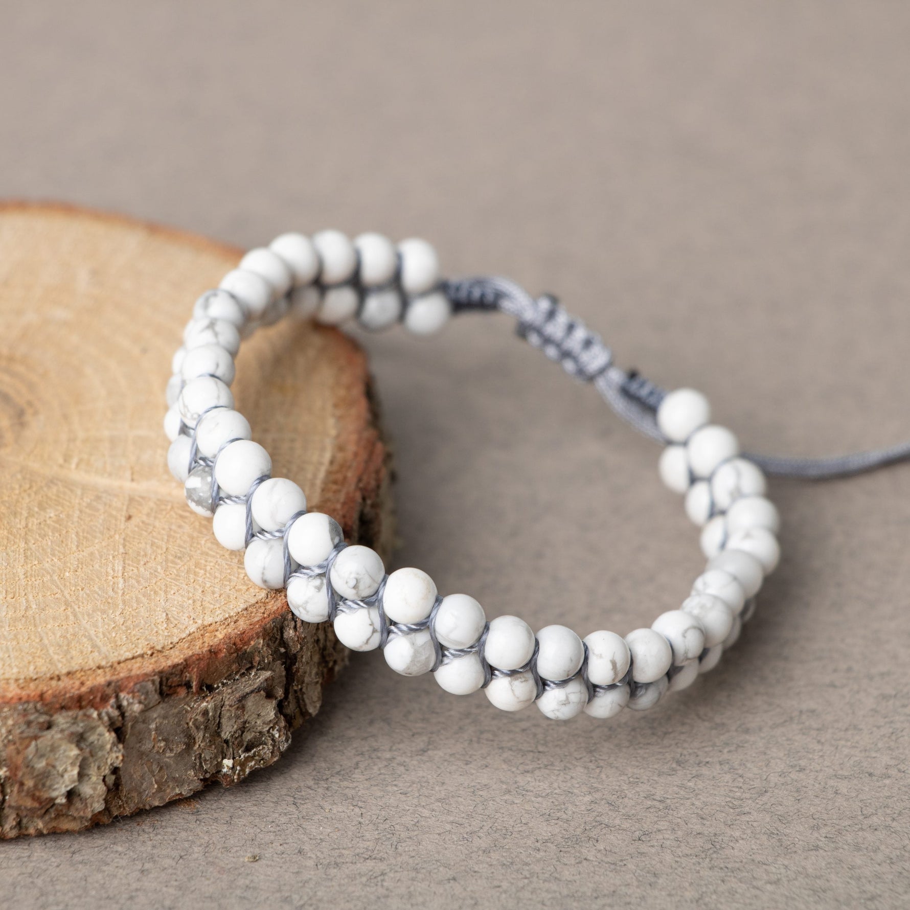 Havlit 4mm Çift Sıra Doğal Taş Bileklik
