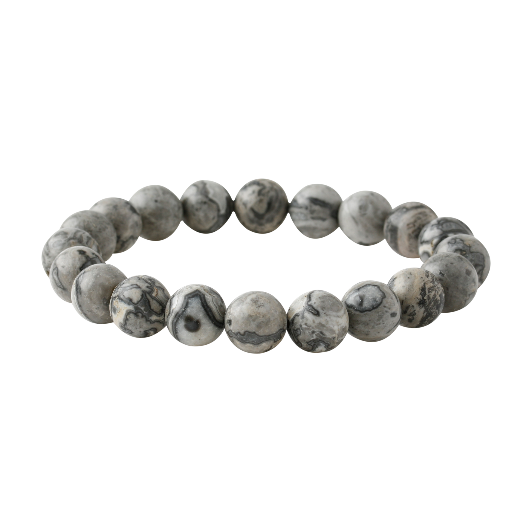 Gri Jasper 10mm Doğal Taş Bileklik