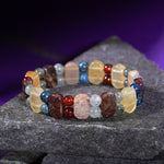 Aslan Burcu Bileklik Bronzit, Dumortierit, Güneş Taşı, Jasper, Kırmızı Akik, Labradorit, Rutilli Kuvars, Sitrin