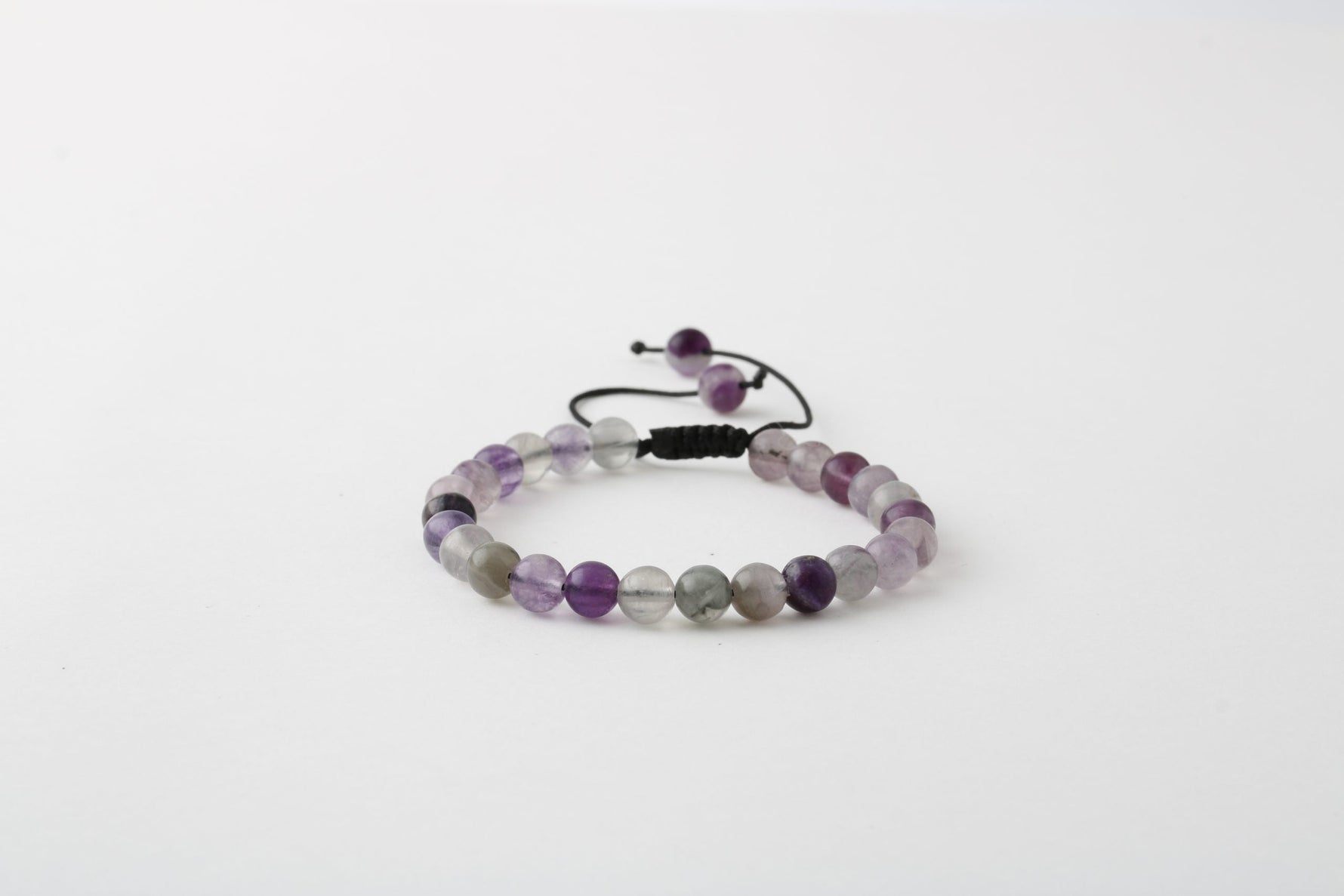 Mor Florit 6mm Merdiven Kapama Doğal Taş Bileklik