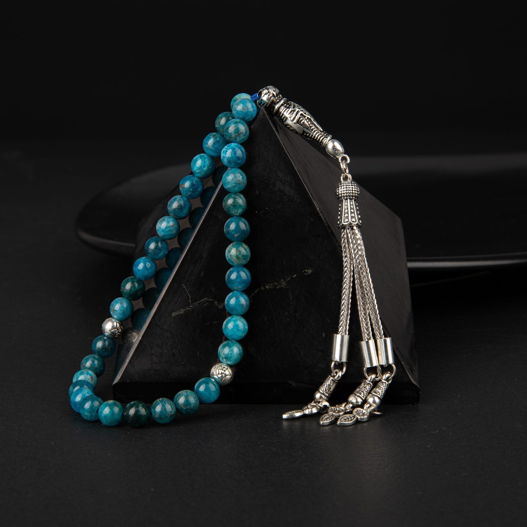 Mavi Apatit Doğal Taş Tesbih 33lük - 6mm