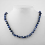 Sodalit 8 mm Düğümlü Doğal Taş Kolye