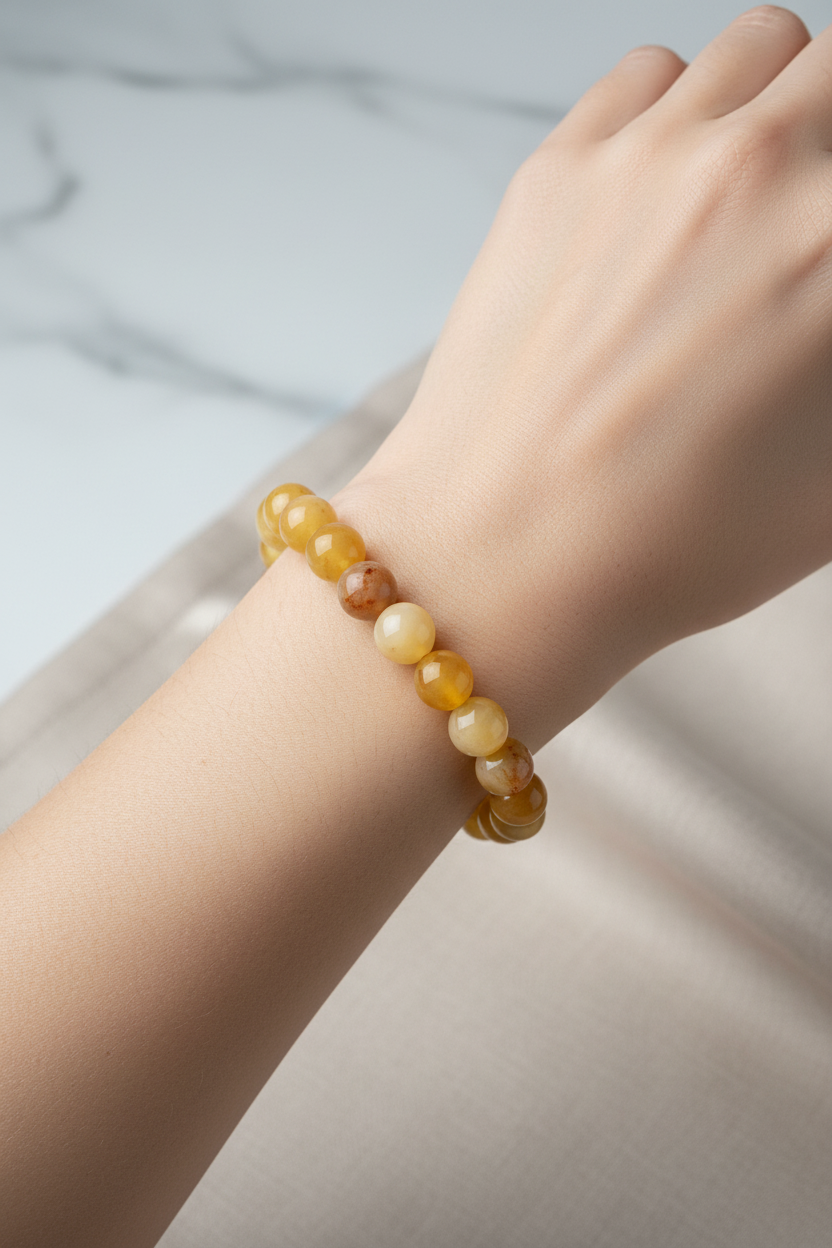 Opal Sarı 10mm Doğal Taş Bileklik