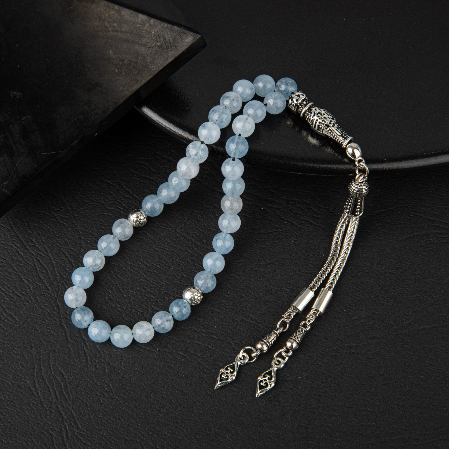 Akuamarin Doğal Taş Tesbih 33lük - 6mm