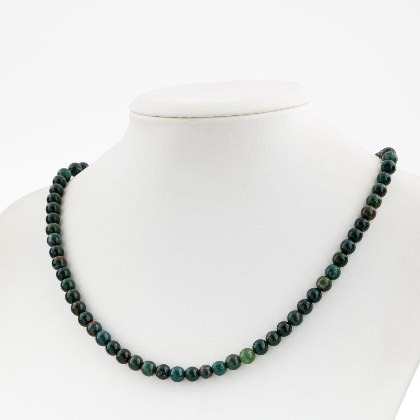 Kan Taşı 6 mm Dizi Doğal Taş Kolye