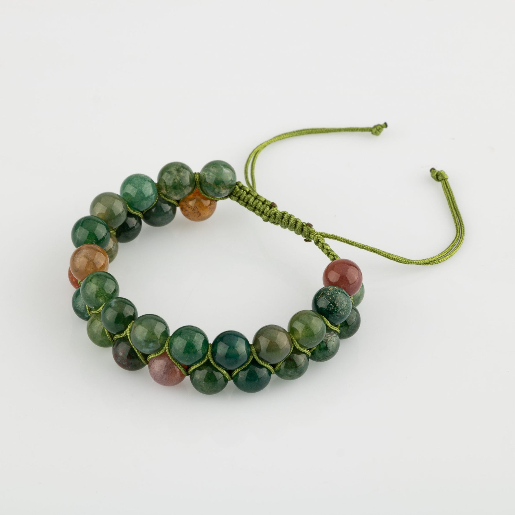 Hint Akiği 8mm Çift Sıra Makrome Doğal Taş Bileklik