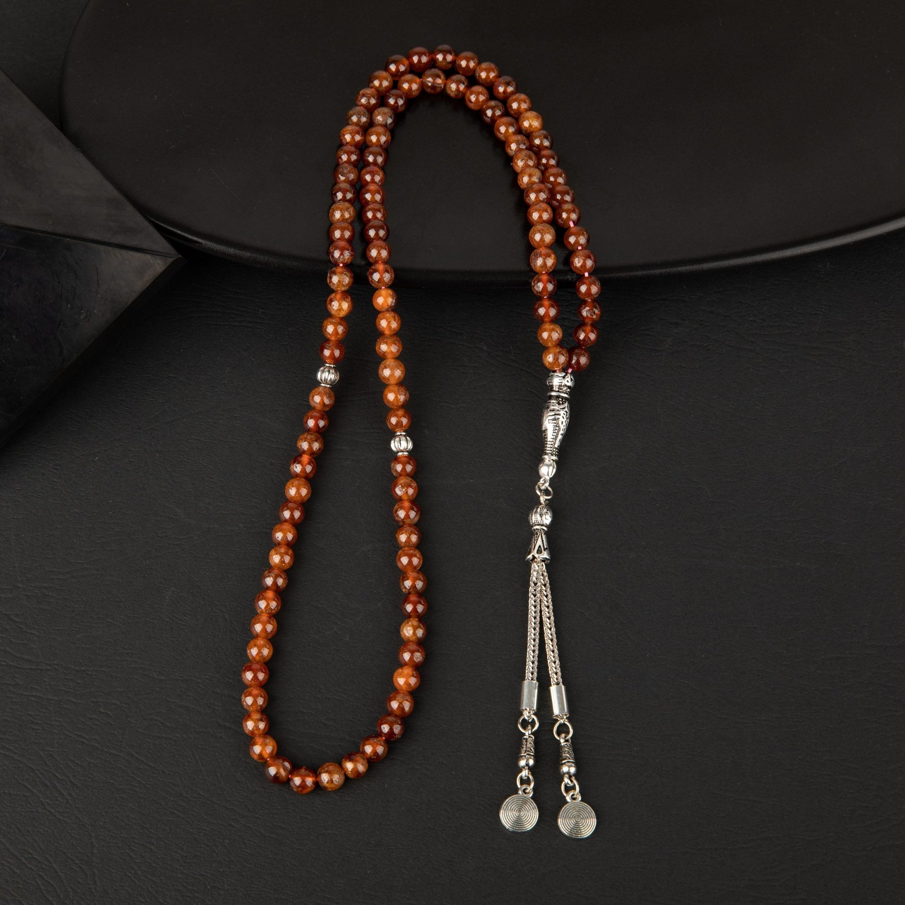 Hessonit Lal Doğal Taş Tesbih 99luk - 6mm