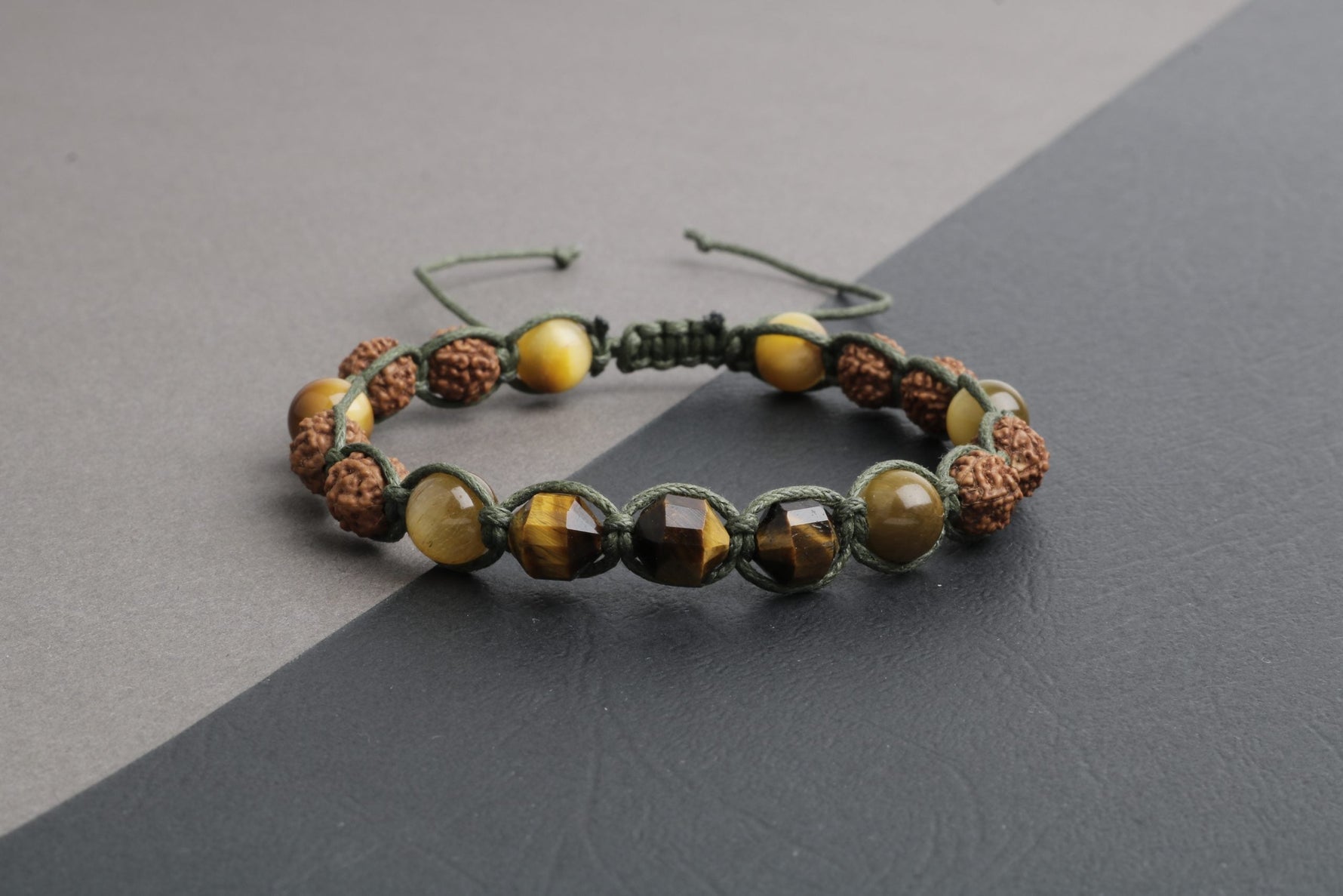 Asker Kaplan Gözü-Rudrashka Doğal Taş Bileklik