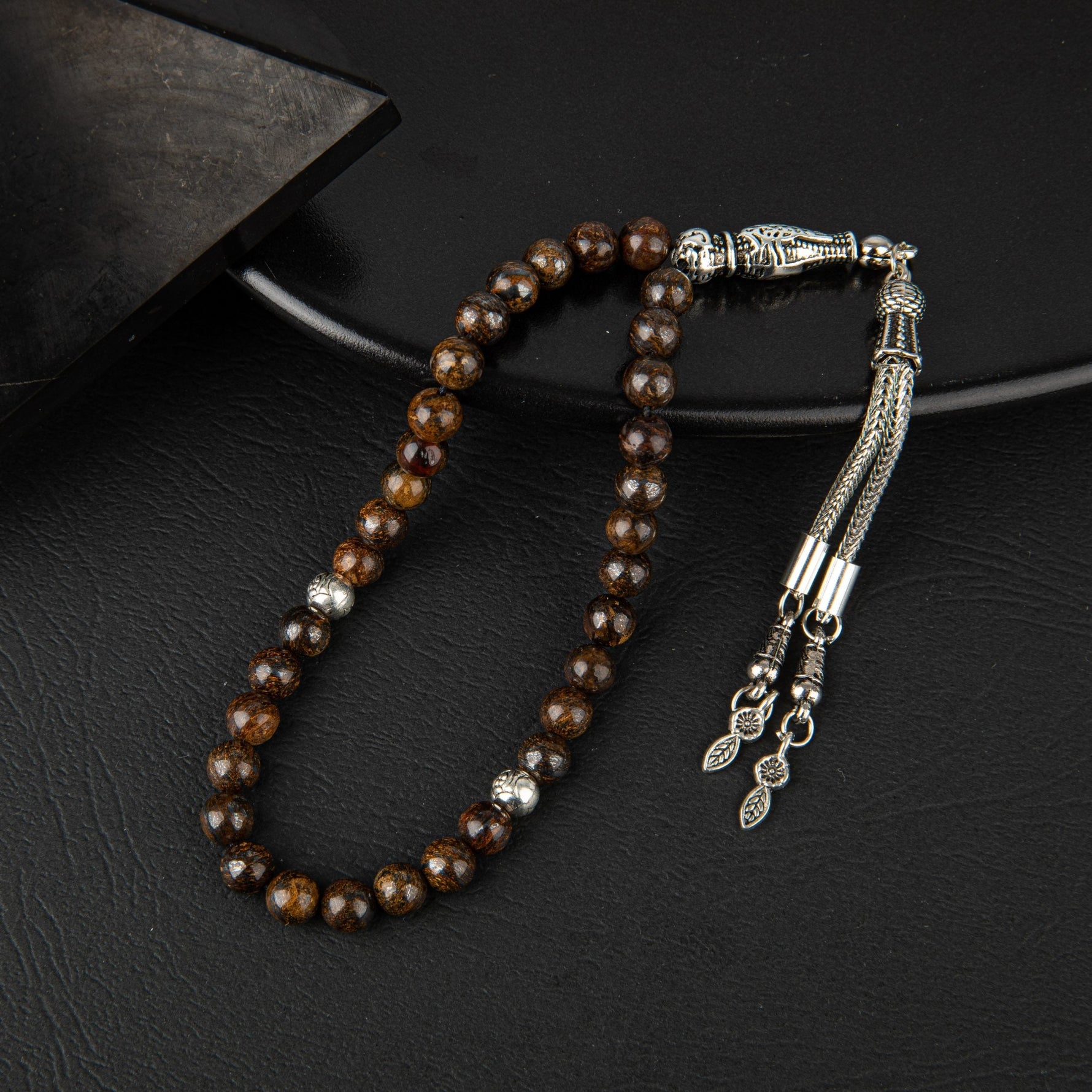 Bronzit Doğal Taş Tesbih 33lük - 6mm