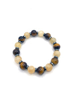 Hakiki Doğal Sertifikalı Kaplan Gözü - Sitrin - Hematit 10mm Doğal Taş Bileklik