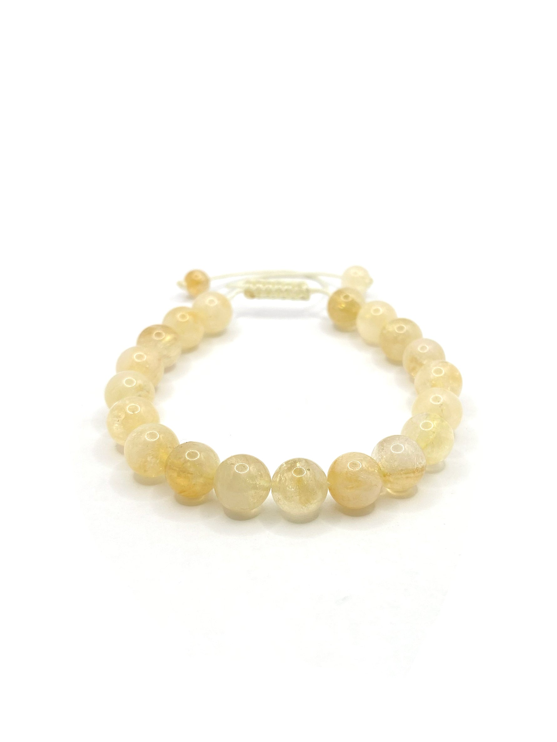 Hakiki Doğal Sertifikalı Sitrin Doğal Taş Merdiven Kapama İpli Bileklik 8mm