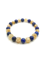 Hakiki Orijinal Sertifikalı Sitrin - Lapis Doğal Taş Bileklik 8mm