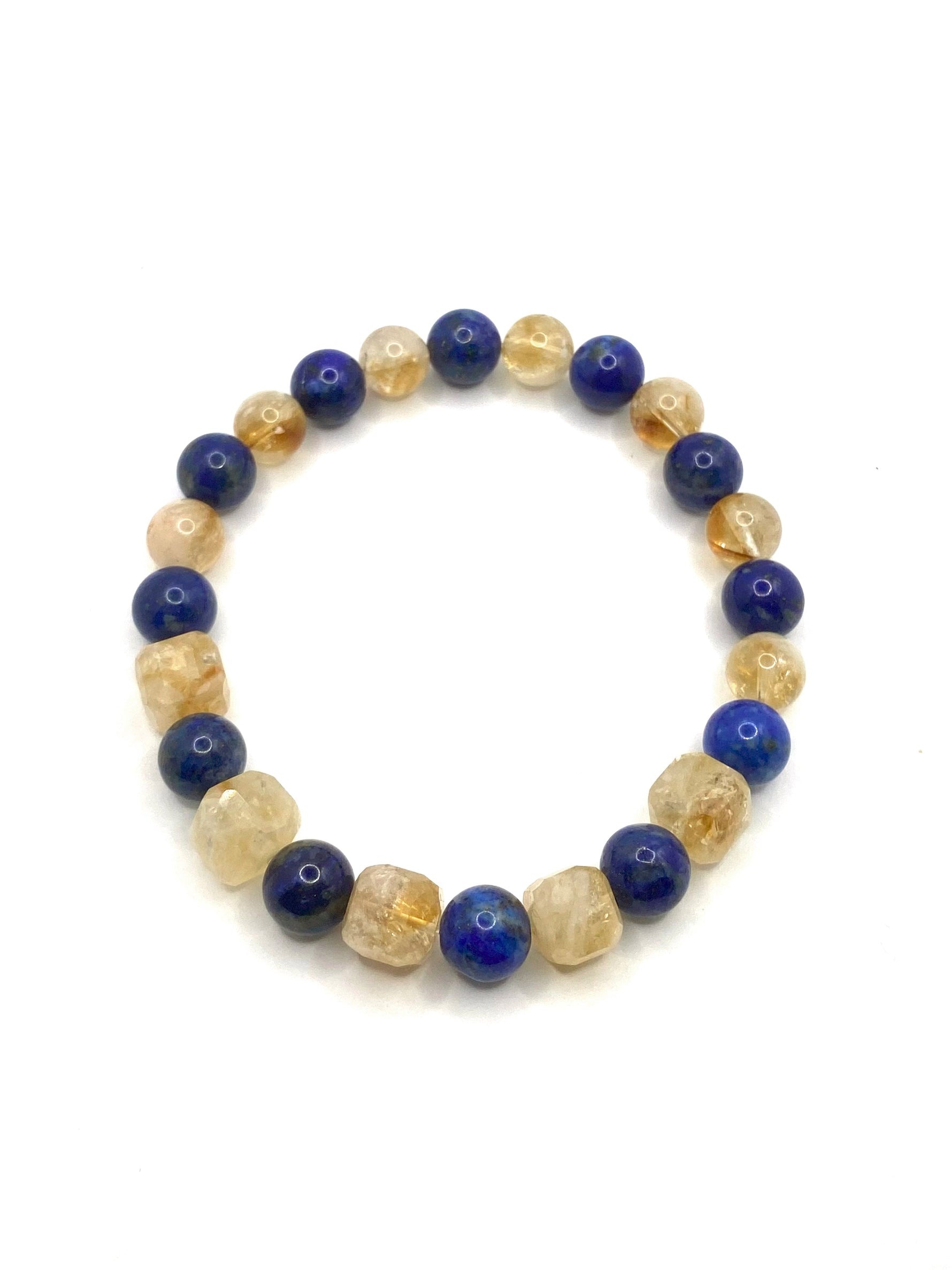 Hakiki Orijinal Sertifikalı Sitrin - Lapis Doğal Taş Bileklik 8mm