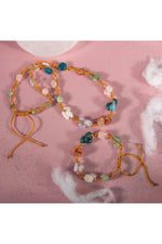 İkizler Burcu Kolye Bileklik Seti Ay Taşı Güneş Taşı Kalsedon Mavi Apatit Pembe Kuvars Yeşil Aventurin Yeşim Sertifikalı Hakiki Orijinal Doğal Taş 