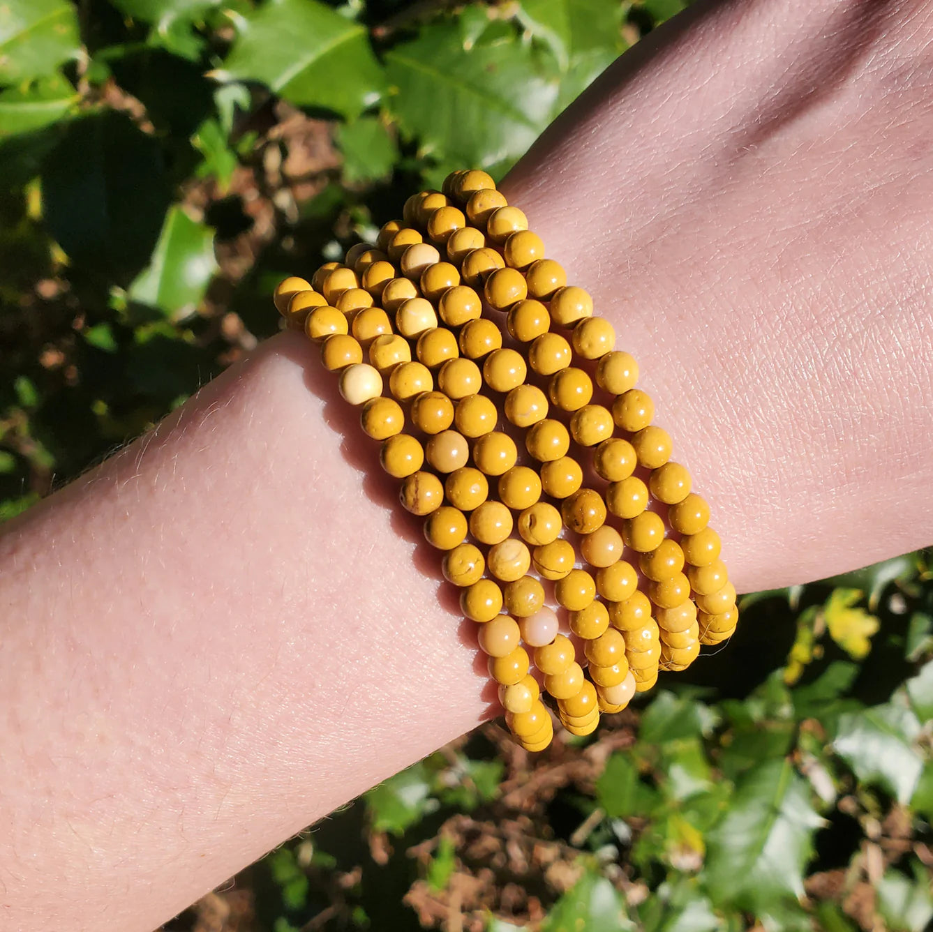 Sertifikalı Sarı Jasper Doğal Taş Bileklik – 6 mm
