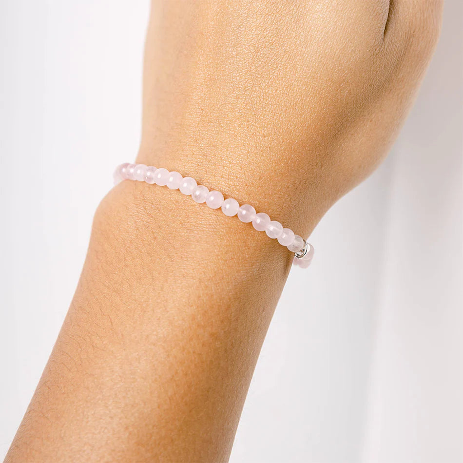 Sertifikalı Pembe Kuvars Doğal Taş Bileklik – 4 mm