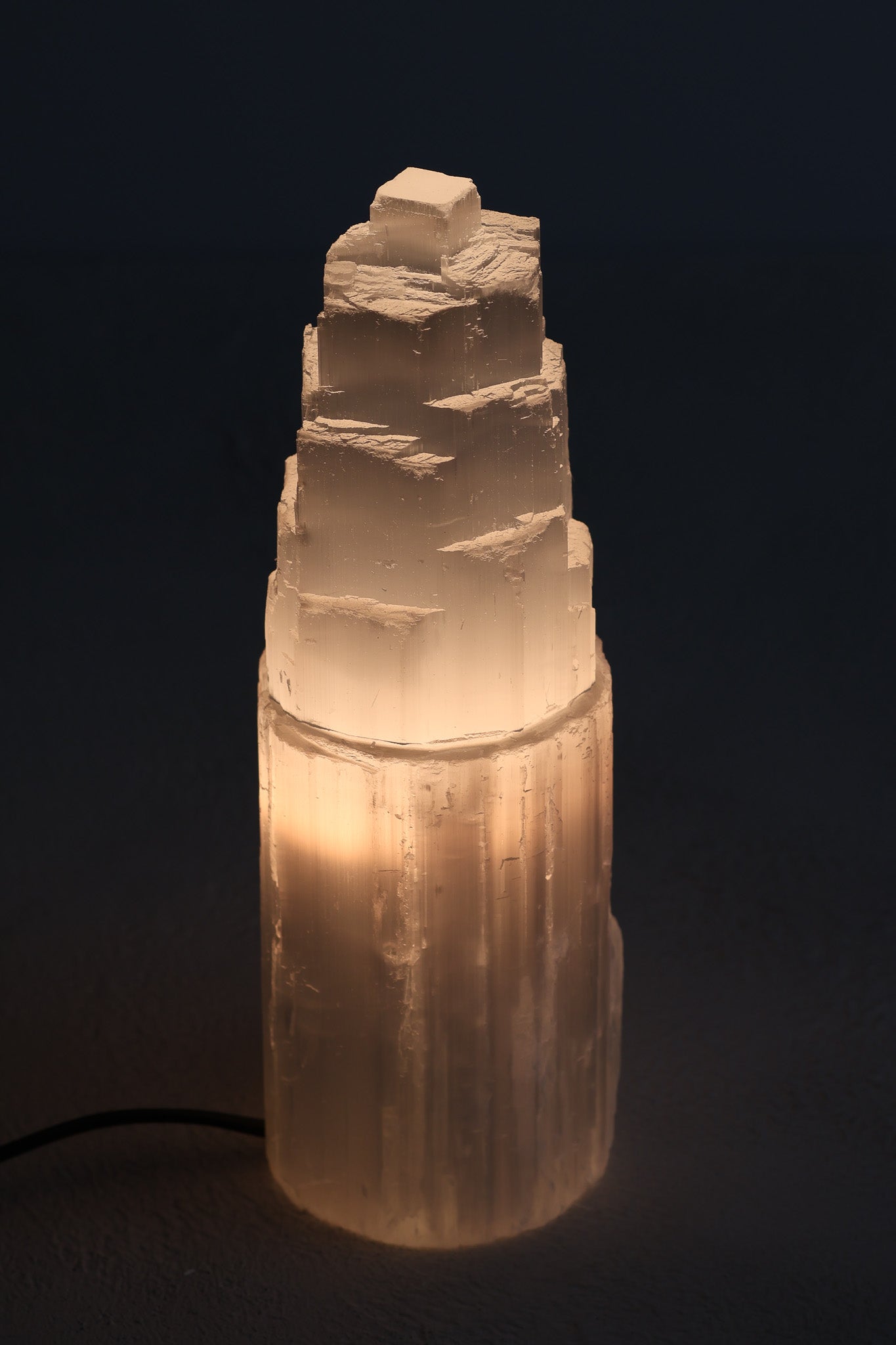 Selenit Doğal Taş Lamba Orta Boy