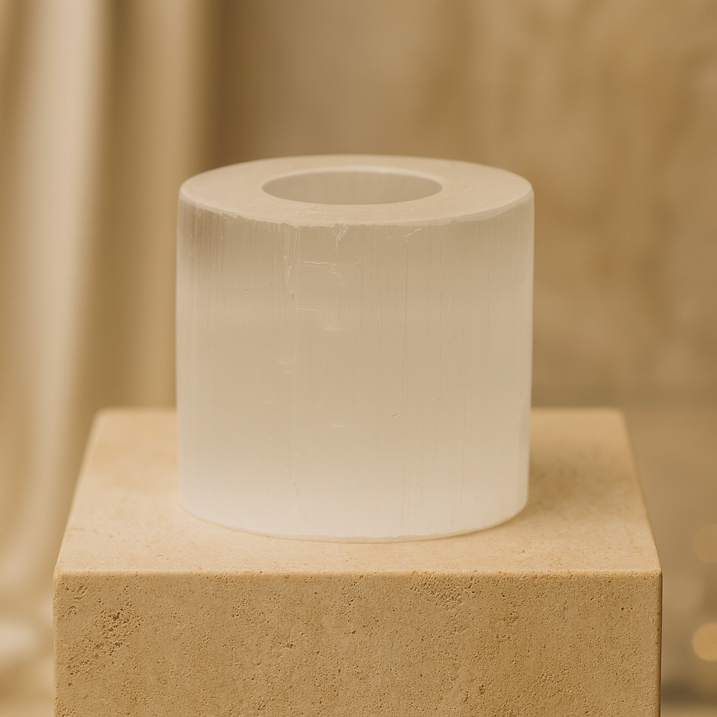 Selenit Doğal Taş Mumluk