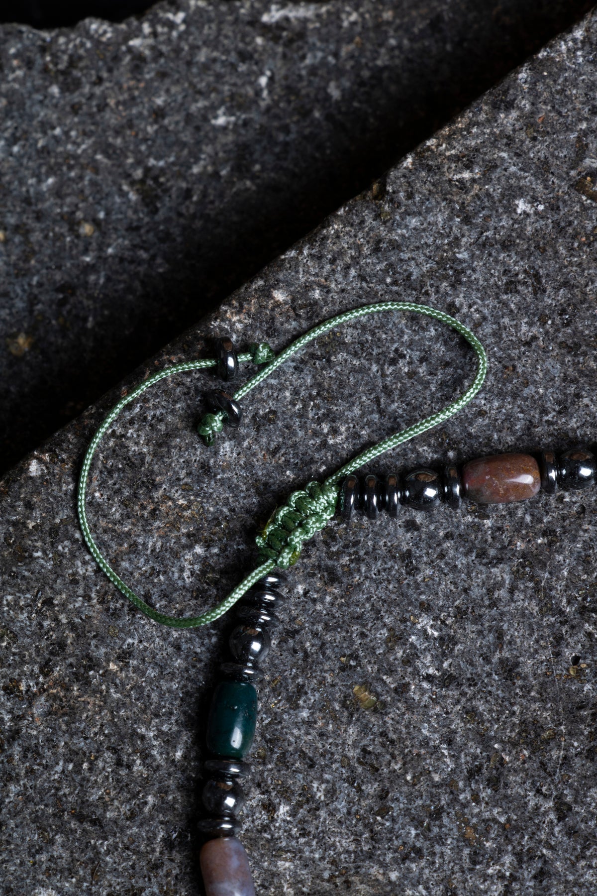 Sertifikalı Akik, Hematit Doğal Taş Makrome Bileklik