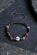 Sertifikalı Doğal Taş Makrome Bileklik-Akrep Burcu