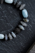 Sertifikalı Akuamarin, Labrodit Makrome Bileklik