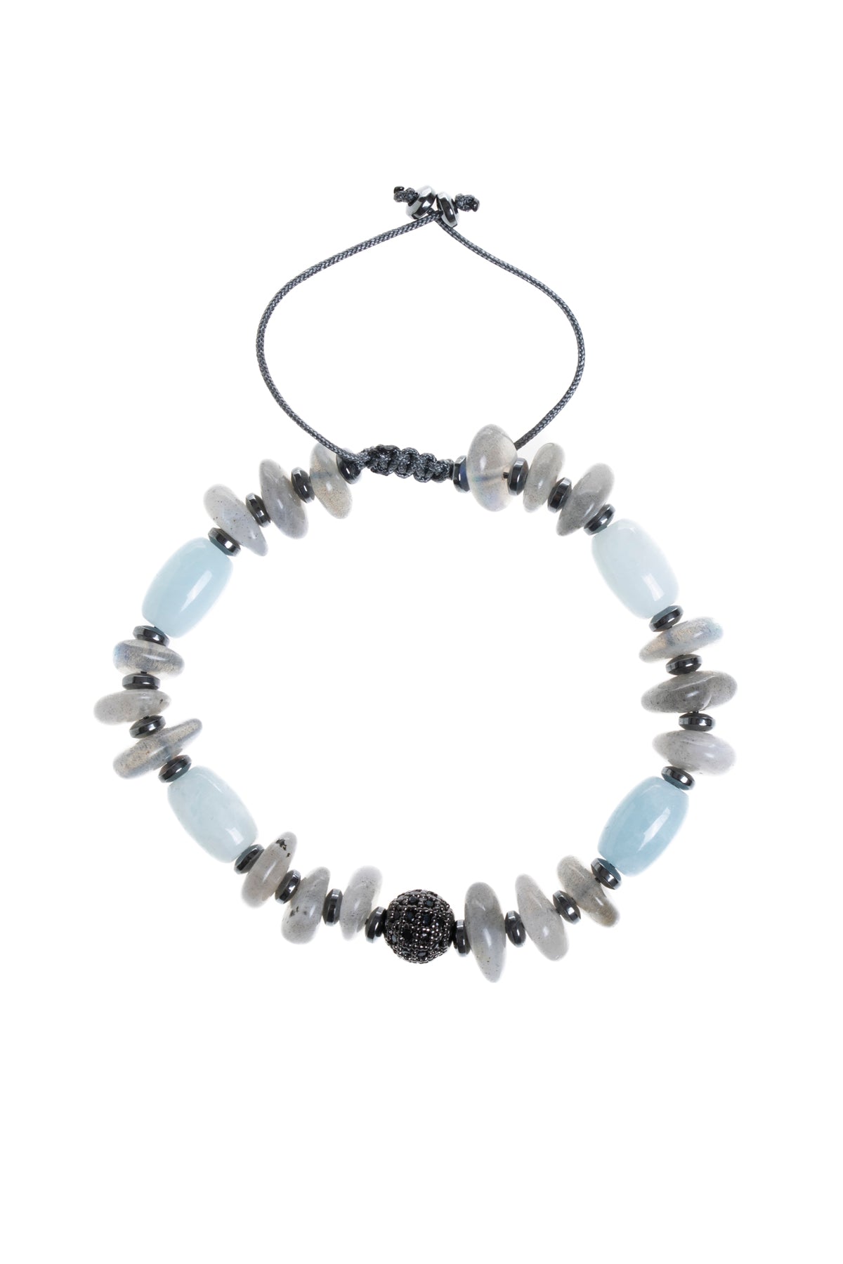 Sertifikalı Akuamarin, Labrodit Makrome Bileklik