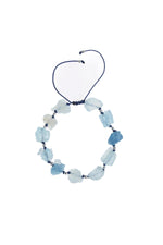 Sertifikalı Akuamarin Naturel Doğal Taş Makrome Bileklik