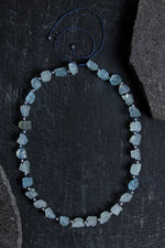 Sertifikalı Akuamarin Naturel Doğal Taş Makrome Kolye