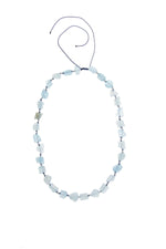 Sertifikalı Akuamarin Naturel Doğal Taş Makrome Kolye