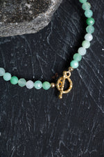 Sertifikalı Amazonit  Fasetli Altın Kaplama Doğal Taş Bileklik