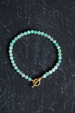 Sertifikalı Amazonit  Fasetli Altın Kaplama Doğal Taş Set