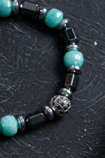 Sertifikalı Amazonit, Hematit Doğal Taş Makrome Bileklik