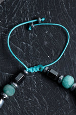 Sertifikalı Amazonit, Hematit Doğal Taş Makrome Bileklik