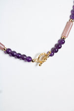 Sertifikalı Ametist, Çilek Kuvars Gümüş Kapama Doğal Taş Kolye