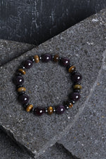 Sertifikalı Ametist, Kaplan Gözü , Hematit Doğal Taş Bileklik