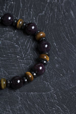 Sertifikalı Ametist, Kaplan Gözü , Hematit Doğal Taş Bileklik