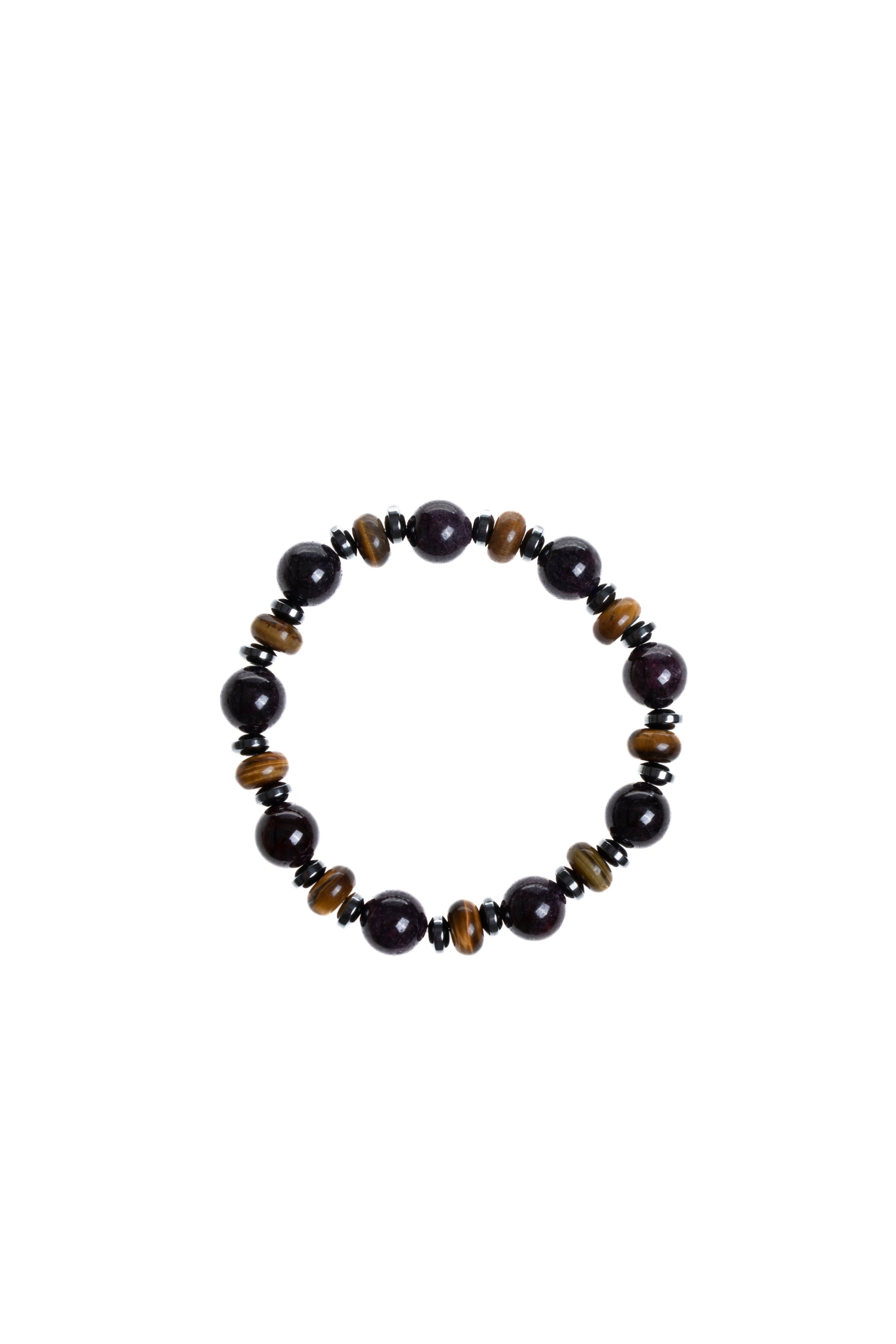 Sertifikalı Ametist, Kaplan Gözü , Hematit Doğal Taş Bileklik