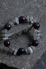 Sertifikalı Ametist, Labradorit Hematit Doğal Taş Bileklik