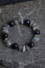 Sertifikalı Ametist, Labradorit Hematit Doğal Taş Bileklik
