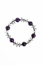 Sertifikalı Ametist, Labradorit Hematit Doğal Taş Bileklik