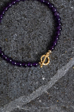 Sertifikalı Ametist Altın Kaplama Gümüş Aparat Doğal Taş Bileklik