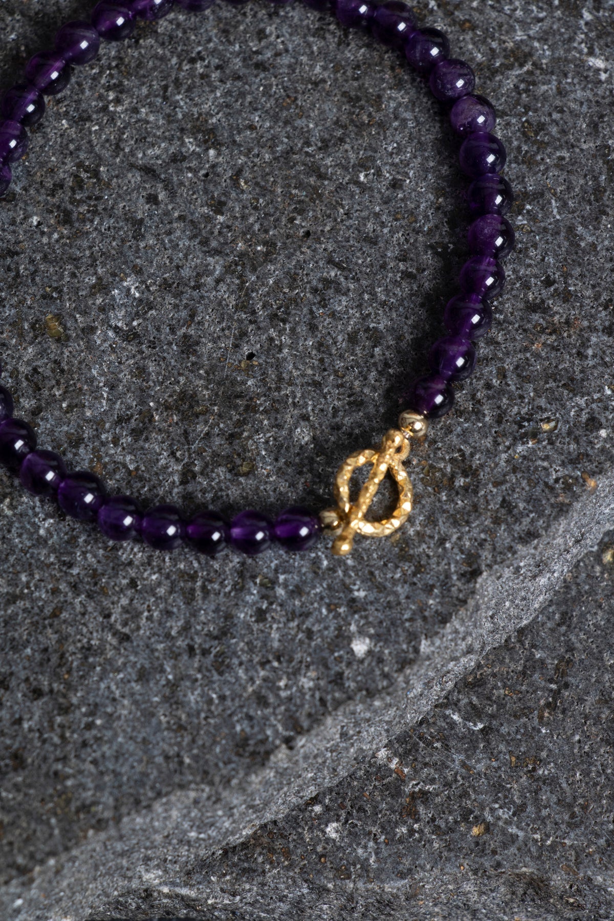 Sertifikalı Ametist Altın Kaplama Gümüş Aparat Doğal Taş Bileklik