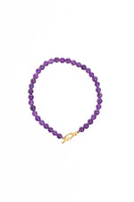 Sertifikalı Ametist Altın Kaplama Gümüş Aparat Doğal Taş Bileklik