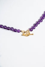 Sertifikalı Ametist Altın Kaplama Gümüş Aparat Doğal Taş Kolye 