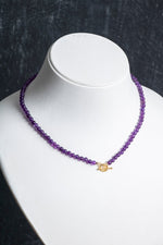 Sertifikalı Ametist Altın Kaplama Gümüş Aparat Doğal Taş Kolye 