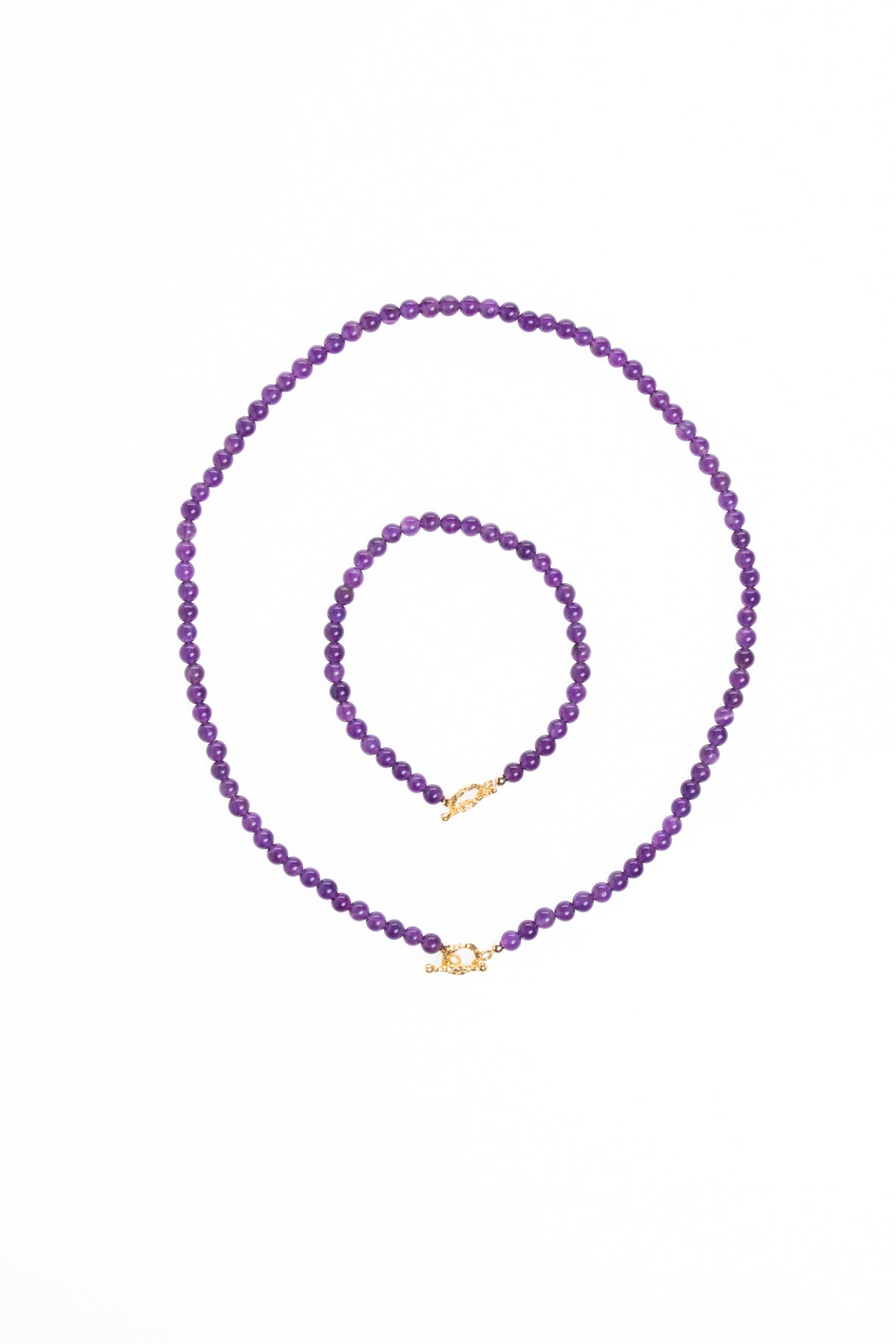 Sertifikalı Ametist Altın Kaplama Gümüş Aparat Doğal Taş Set