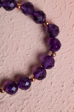 Sertifikalı Ametist Fasetli Doğal Taş Makrome Bileklik 