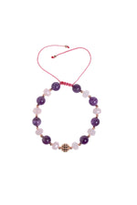 Sertifikalı Ametist ve Pembe Kuvars Doğaltaş Bileklik